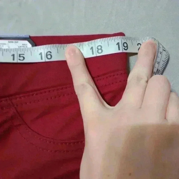 Nobo Mid Rise Women's Red/Maroon Pants Sz XXL Stretchy Drawstring Skinny Crop - Picture 6 of 8